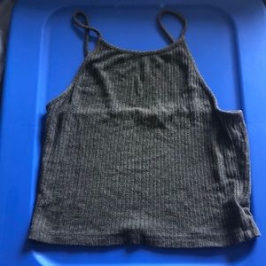 Grey ribbed, soft croptop